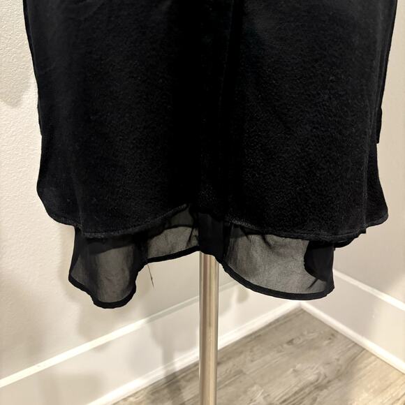Rag & Bone Shirt Dress Black Sz 8 Midi Roll-Tab Sleeves Layered Tunic Minimalist - Picture 5 of 9